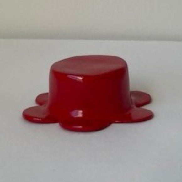 Red Flower Tea Light Candle Holder - Handmade with Paper Mache - Picture 4 of 4